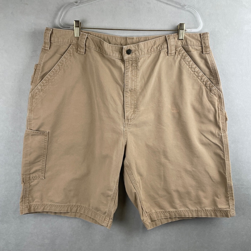 Carhartt‎ B147 DKH Tan Canvas Carpenter Shorts 42 Relaxed Fit Workwear Utility